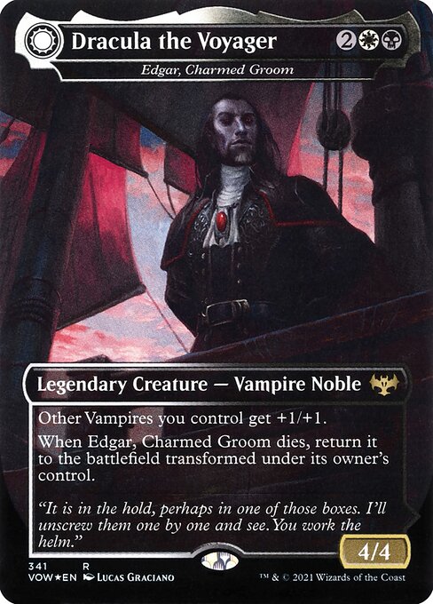 all dracula cards mtg Magic: the Gathering - Dracula, Lord of Blood // Dracula, Lord of Bats (Voldaren Bloodcaster // Bloodbat Summoner) (338) - Borderless - Innistrad: Crimson Vow Sorin the Mirthless Dracula Series - Innistrad Crimson