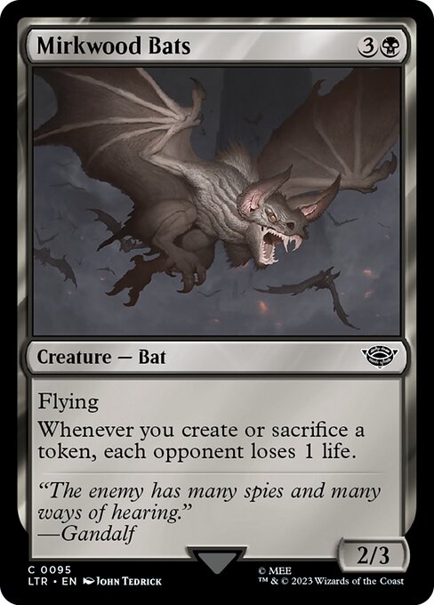 mtg cards like mirkwood bats TCG C 0546 LTR Foil NM True Believers Gaming and Collectibles each opponent loses 1 life. Similar cards to Undead Augur