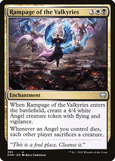mtg valkyrie commander deck Sephara, Sky's Blade create a 4/4 white Angel Warrior creature token with flying and vigilance Valkyrie Harbinger (#1347) (foil)