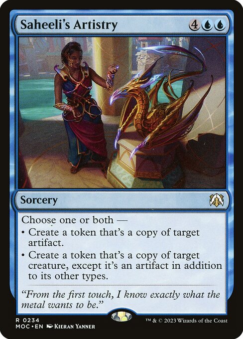 mtg saheeli commander deck Ultra Pro Create two 1/1 colorless Thopter artifact creature tokens with flying Saheeli, Radiant Creator (Borderless) Commander: