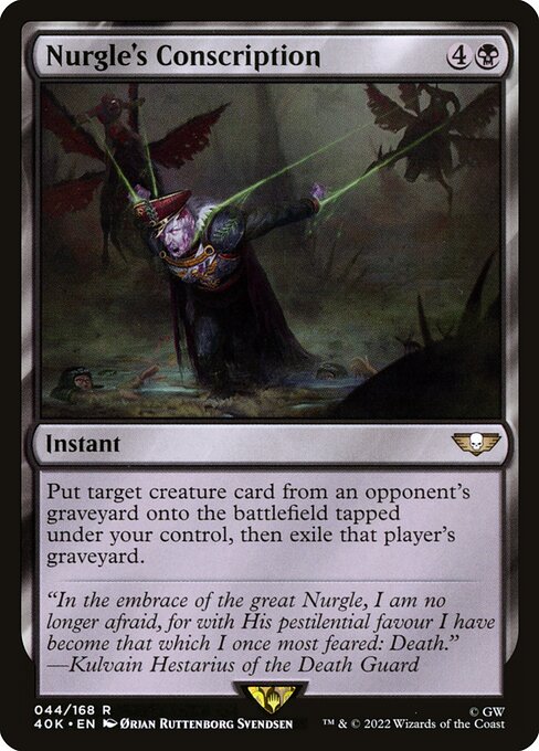 mortarion mtg card Mortarion, Daemon Primarch [41] [Universes Beyond: Warhammer 40,000] [Surge Foil]  Face to Face Games and its rusting armoured plates can absorb impressive punishment  as can its blubbery exposed flesh Mortarion, Daemon Primarch (Commander) |