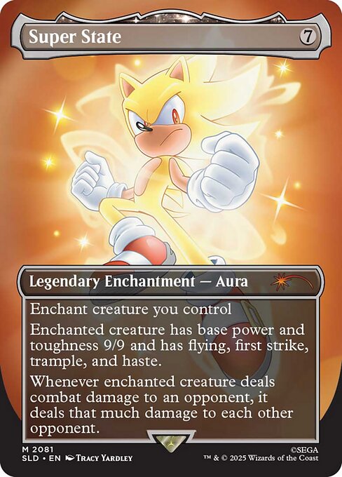 tails mtg card Miles "Tails" Prower [2085] [Borderless] [Secret Lair X Sonic: Friends and Foes] [Secret Lair Drop] [Foil]  Face to Face Games Legendary Creature Eight and a half tails
