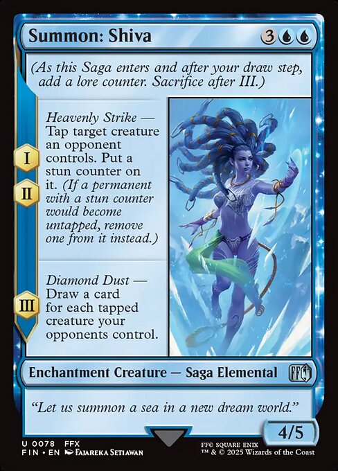 jill final fantasy mtg Magic The Gathering - Universes Beyond - quality fabric with vivid Jill, Shiva's Dominant (Commander) |