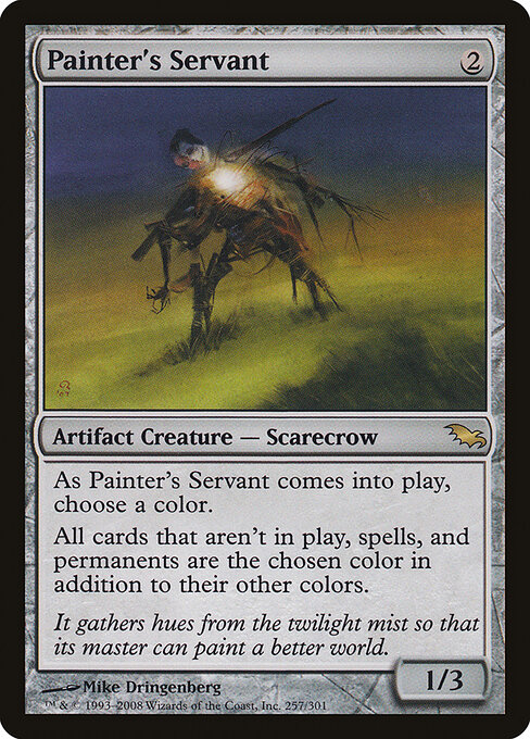 mtg cards like painter's servant WE BROKE PAINTERS SERVANT., Now this is pure jank and totally reliant on Painters Servant, but wouldnt it be fun to Warp in Eldrazis for 2R?, ., ., #magicthegathering #magicthegatheringcards #mtg As Painters Servant enters the battlefield Painter's Servant (Card) | EDHREC
