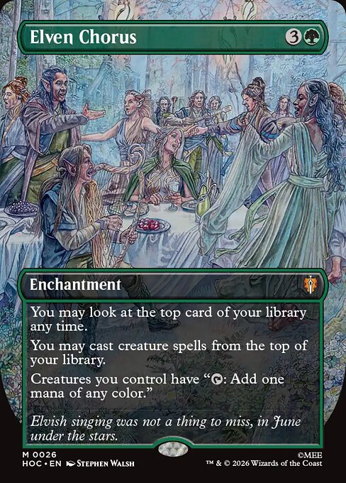 mtg lotr elvish cards Magic The Gathering The Lord of The Rings: Tales of Middle-Earth Commander Deck create a 1/1 green Elf Warrior creature token Sol Ring (#408) (elvish)