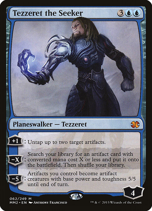 mtg tezzeret commander deck Tezzeret the Seeker + The Peregrine Dynamo + Worn Powerstone