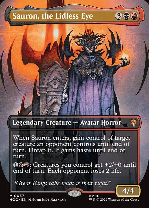 mtg all sauron cards Sauron, the Dark Lord [301] [Regional Championships] [The Lord of the Rings: Tales of Middle-earth] [Foil]  Face to Face Games earth (LTR) #224 Illustrated by Kieran Yanner Magic Sauron, the Dark Lord 