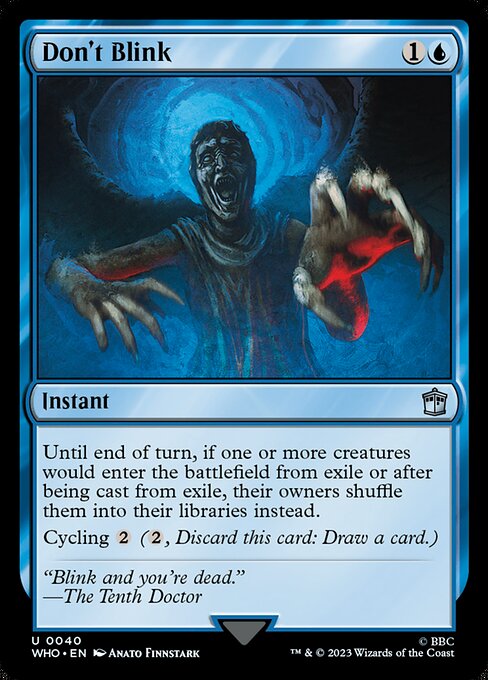 weeping angel mtg card Magic The Gathering - Universes Beyond - Doctor Who prevent that damage and that creatures owner shuffles it into their library. Magic the Gathering: Doctor Who