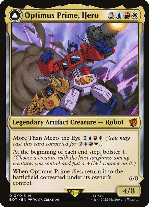 mtg optimus prime commander deck Prime, Hero//Optimus Prime, Autobot Leader +1/+1/artifact/modular Power level 8 Follower request week n.5 https://www.moxfield.com/decks/IO-03BPicE-LtSfm-HYFDQ Optimus Prime, Hero (Commander) |