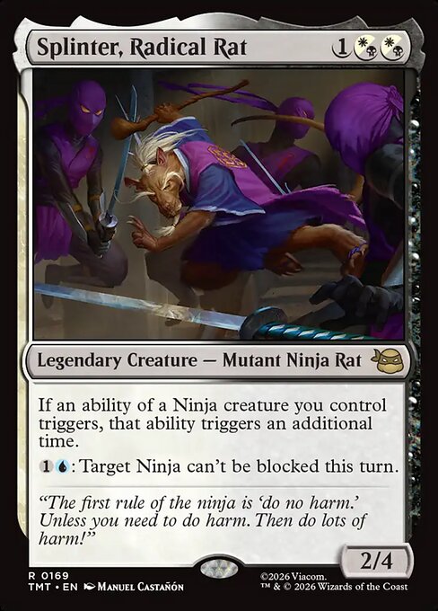 ninja deck mtg commander EDH Splinter, Radical Rat 100 Magic Cards Custom De Moonveil Games play deck of 100 Magic cards 43 new mtg yuriko commander deck Ninja